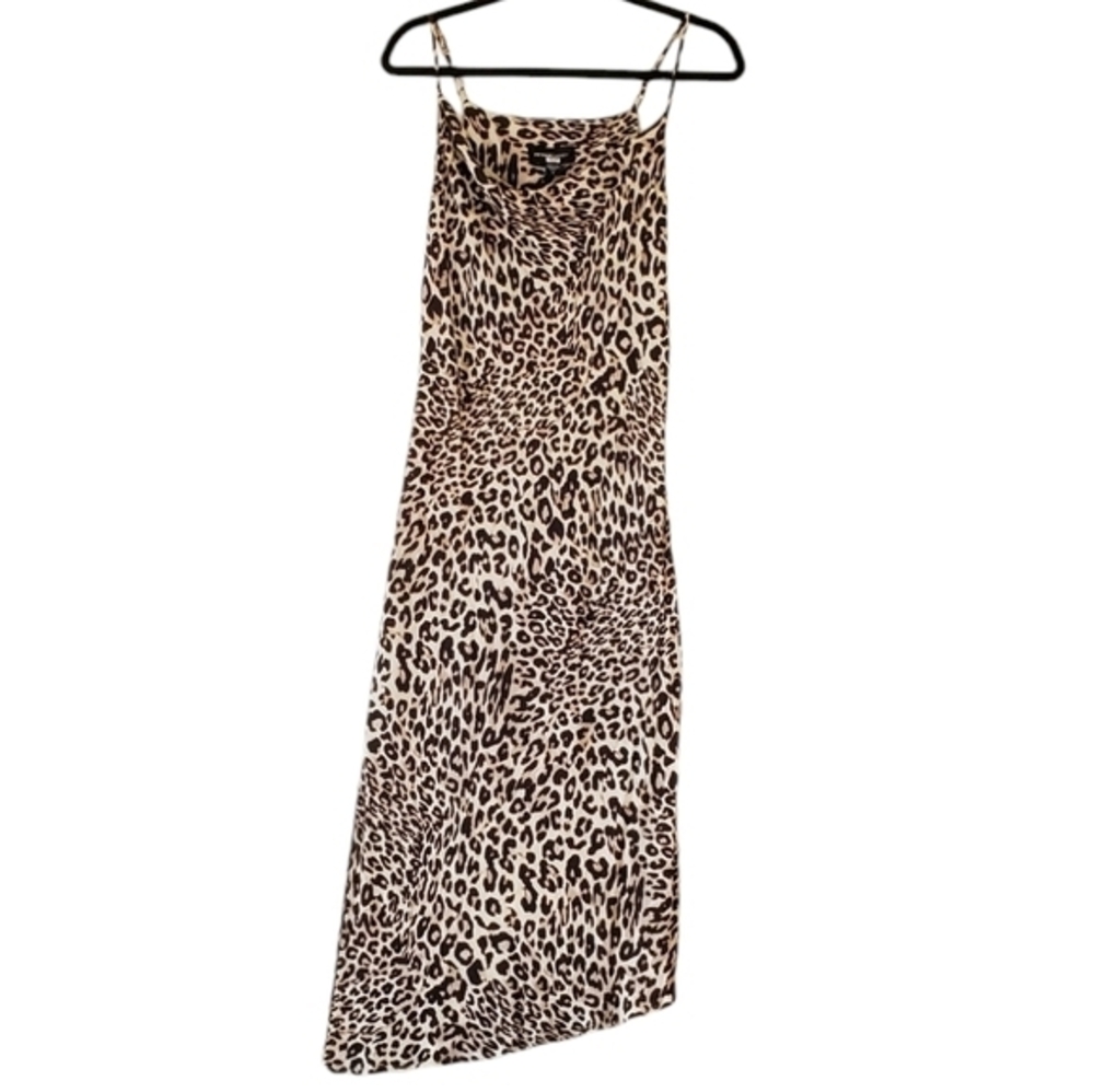 Fifteen Twenty Leopard Viscose Print Lined Dress Spaghetti Straps Size Small